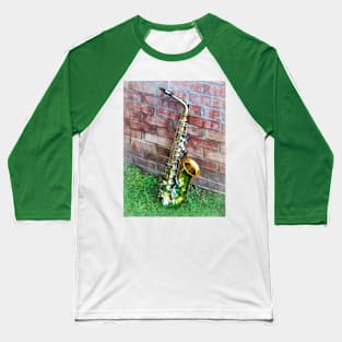 Music - Saxophone Against Brick Baseball T-Shirt